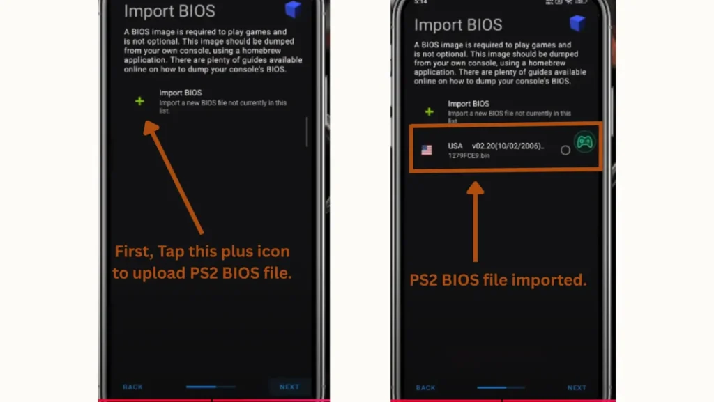 BIOS file on the AetherSX2 emulator